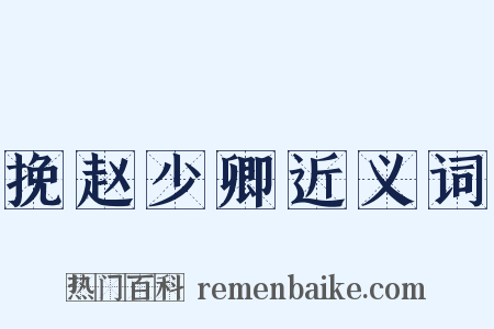 挽赵少卿近义词是什么意思的图片